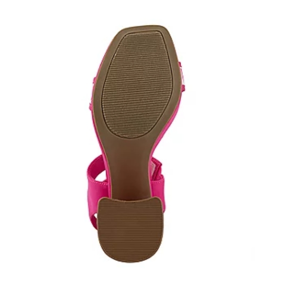 NIB! JUICY by JUICY COUTURE Women's Heeled Sandals in Bright Pink & White - Picture 5 of 6